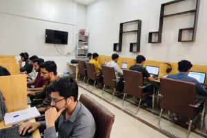 Students in computer lab learning freelancing course in Chiniot at digital skills institute